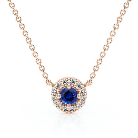 Collier saphir entourage diamant Coup de Foudre - 2