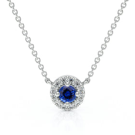 Collier saphir entourage diamant Coup de Foudre - 2