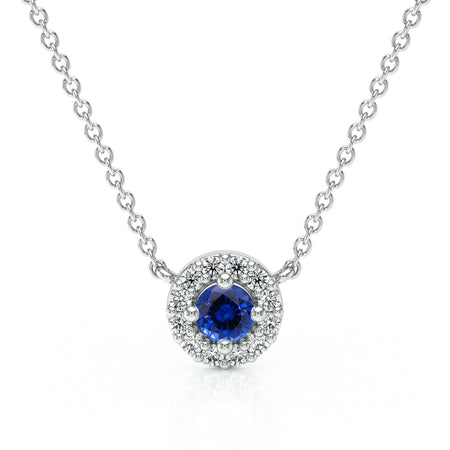 Collier saphir entourage diamant Coup de Foudre - 2