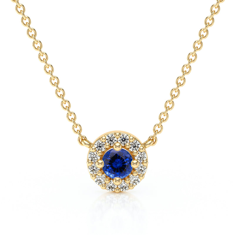 Collier saphir entourage diamant Coup de Foudre - 2