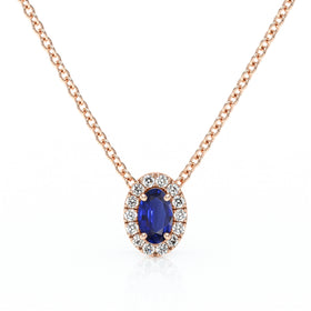 Collier saphir entourage diamant Coup de Foudre - 3