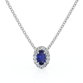 Collier saphir entourage diamant Coup de Foudre - 3