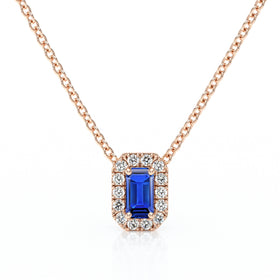 Collier saphir entourage diamant Coup de Foudre - 4