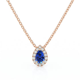 Collier saphir entourage diamant Coup de Foudre - 5
