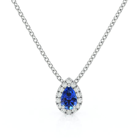 Collier saphir entourage diamant Coup de Foudre - 5