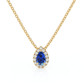 Collier saphir entourage diamant Coup de Foudre - 5