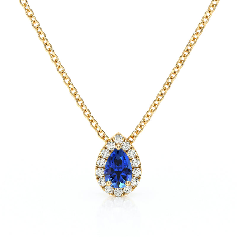 Collier saphir entourage diamant Coup de Foudre - 5