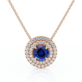 Collier entourage saphir diamant Coup de Foudre - 6