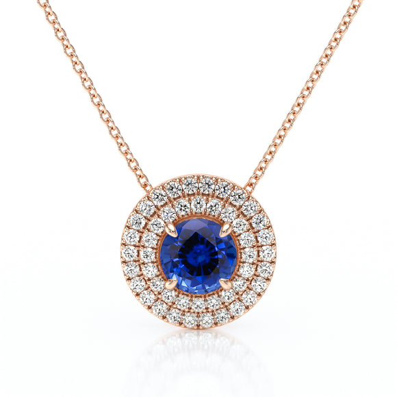 Collier entourage saphir diamant Coup de Foudre - 6