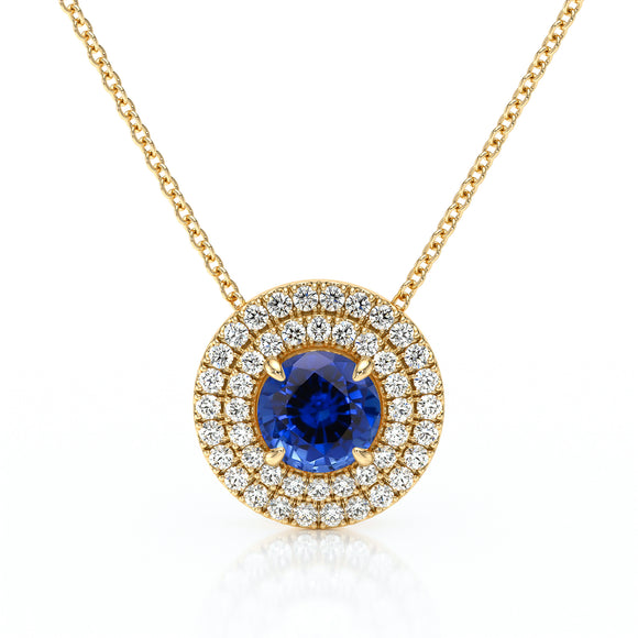 Collier entourage saphir diamant Coup de Foudre - 6