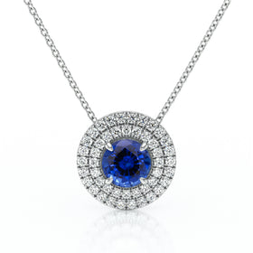 Collier entourage saphir diamant Coup de Foudre - 6