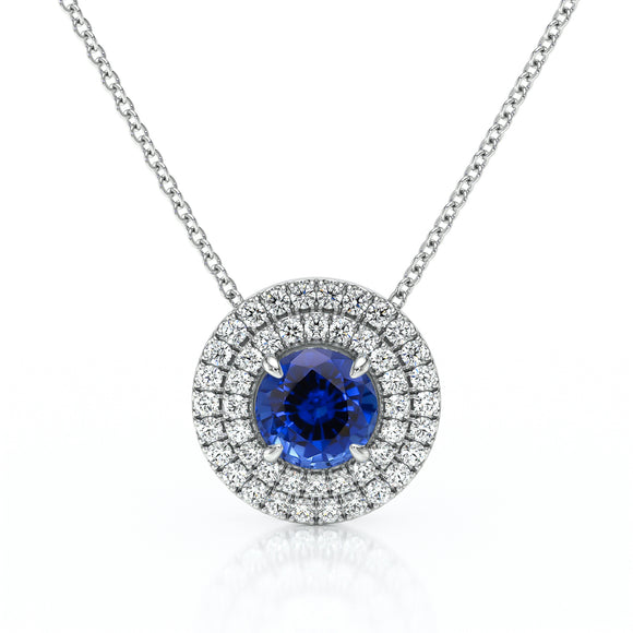 Collier entourage saphir diamant Coup de Foudre - 6