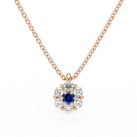 Collier entourage saphir diamant Pour la Vie - 9