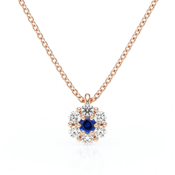 Collier entourage saphir diamant Pour la Vie - 9