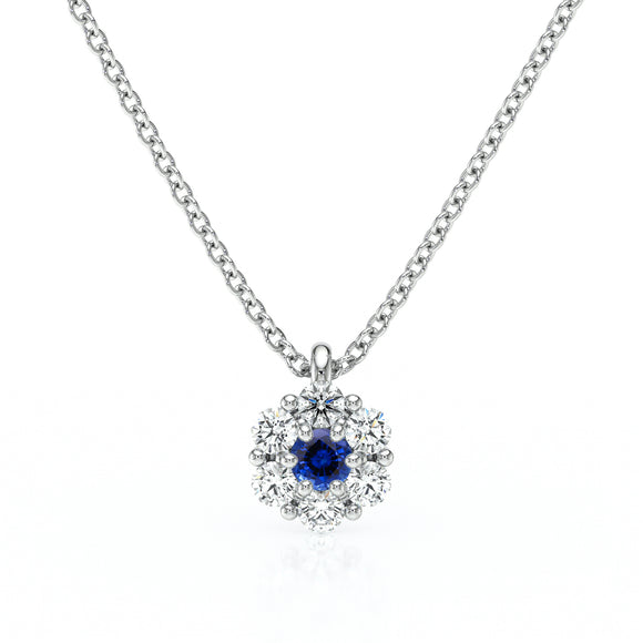 Collier entourage saphir diamant Pour la Vie - 9