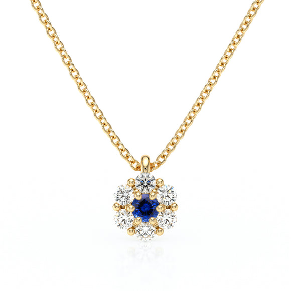 Collier entourage saphir diamant Pour la Vie - 9