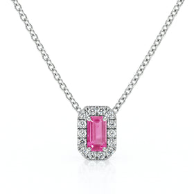 Collier saphir rose entourage diamant Coup de Foudre - 4