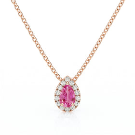 Collier saphir rose entourage diamant Coup de Foudre - 5