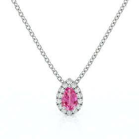 Collier saphir rose entourage diamant Coup de Foudre - 5