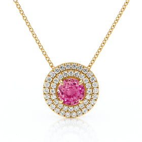 Collier entourage saphir rose diamant Coup de Foudre - 6