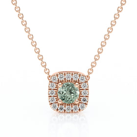 Collier saphir vert entourage diamant Coup de Foudre - 1