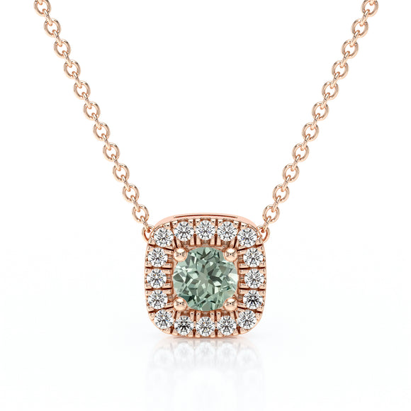 Collier saphir vert entourage diamant Coup de Foudre - 1