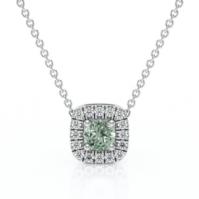 Collier saphir vert entourage diamant Coup de Foudre - 1