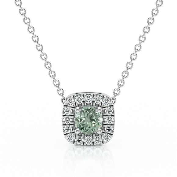 Collier saphir vert entourage diamant Coup de Foudre - 1