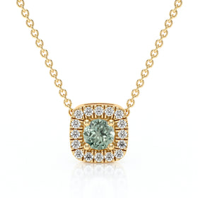 Collier saphir vert entourage diamant Coup de Foudre - 1