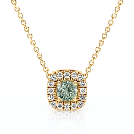 Collier saphir vert entourage diamant Coup de Foudre - 1