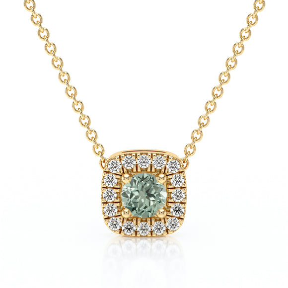 Collier saphir vert entourage diamant Coup de Foudre - 1