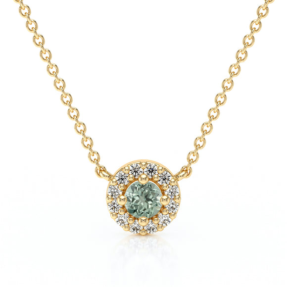 Collier saphir vert entourage diamant Coup de Foudre - 2