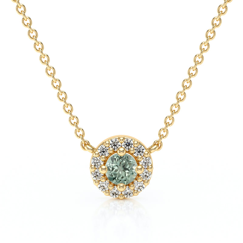 Collier saphir vert entourage diamant Coup de Foudre - 2