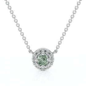 Collier saphir vert entourage diamant Coup de Foudre - 2