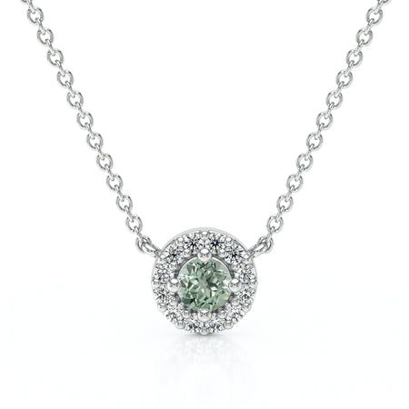 Collier saphir vert entourage diamant Coup de Foudre - 2