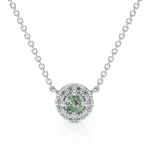 Collier saphir vert entourage diamant Coup de Foudre - 2