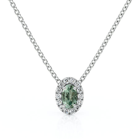 Collier saphir vert entourage diamant Coup de Foudre - 3