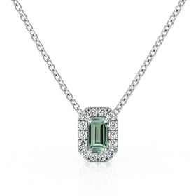 Collier saphir vert entourage diamant Coup de Foudre - 4