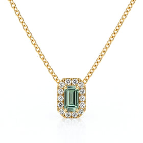Collier saphir vert entourage diamant Coup de Foudre - 4