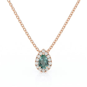 Collier saphir vert entourage diamant Coup de Foudre - 5