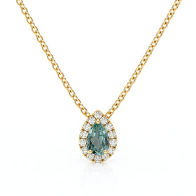 Collier saphir vert entourage diamant Coup de Foudre - 5