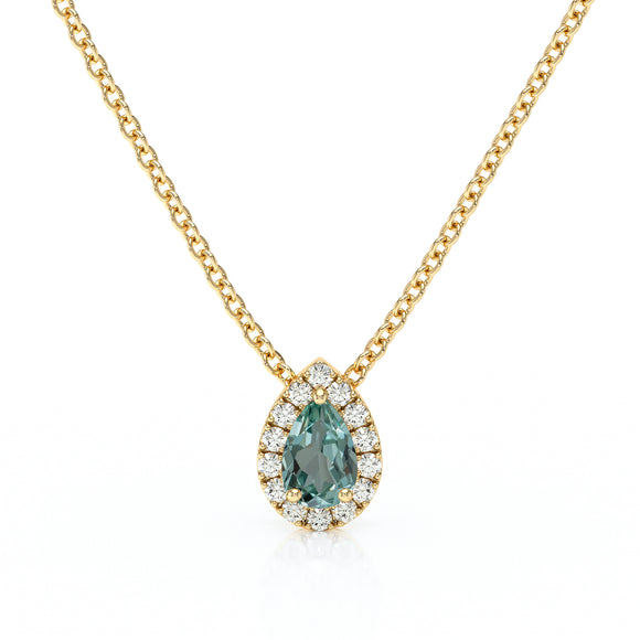 Collier saphir vert entourage diamant Coup de Foudre - 5