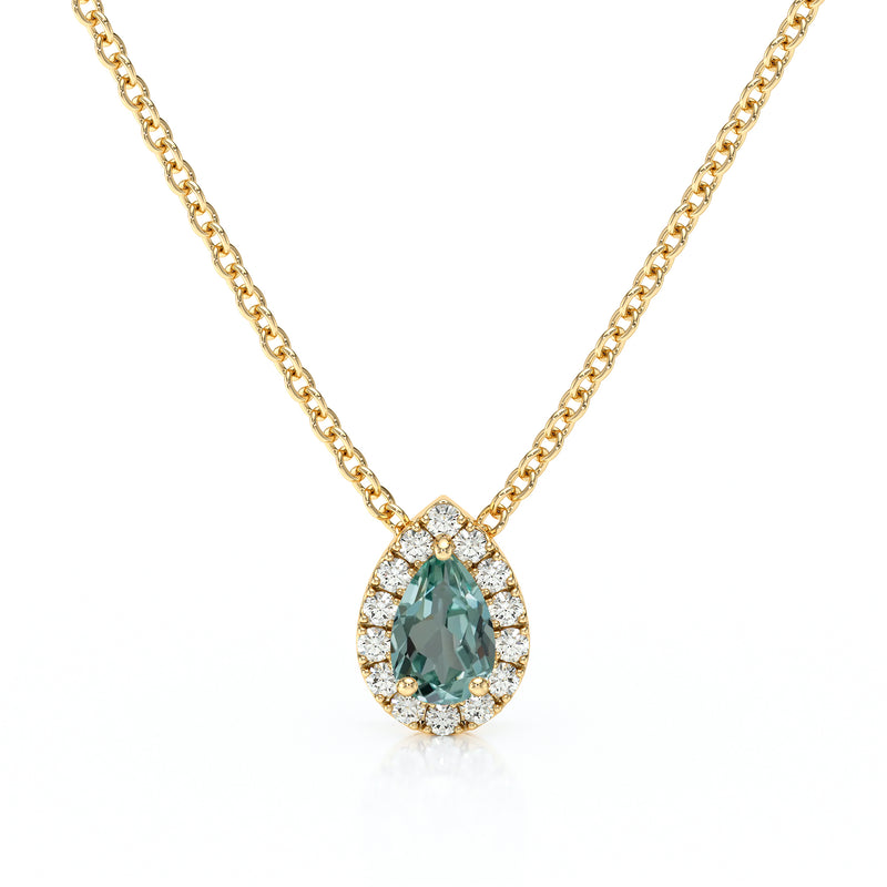 Collier saphir vert entourage diamant Coup de Foudre - 5