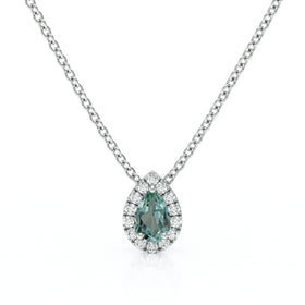 Collier saphir vert entourage diamant Coup de Foudre - 5
