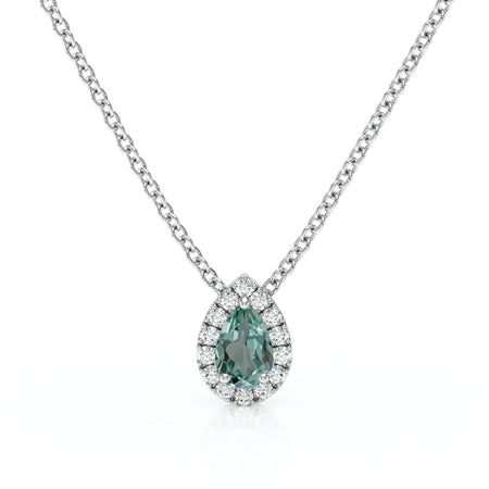 Collier saphir vert entourage diamant Coup de Foudre - 5