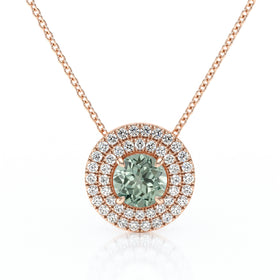 Collier entourage saphir vert diamant Coup de Foudre - 6