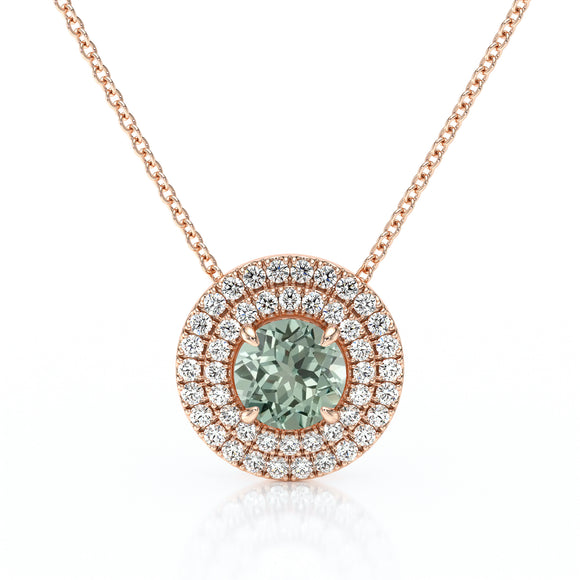 Collier entourage saphir vert diamant Coup de Foudre - 6