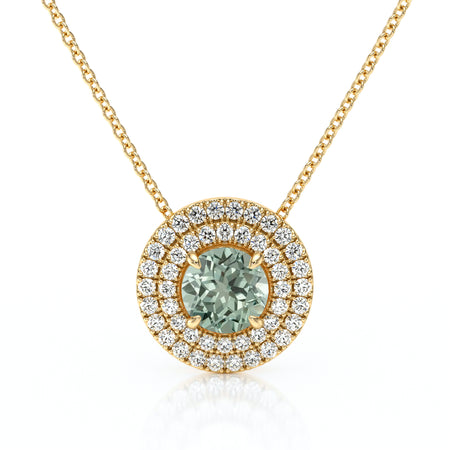 Collier entourage saphir vert diamant Coup de Foudre - 6