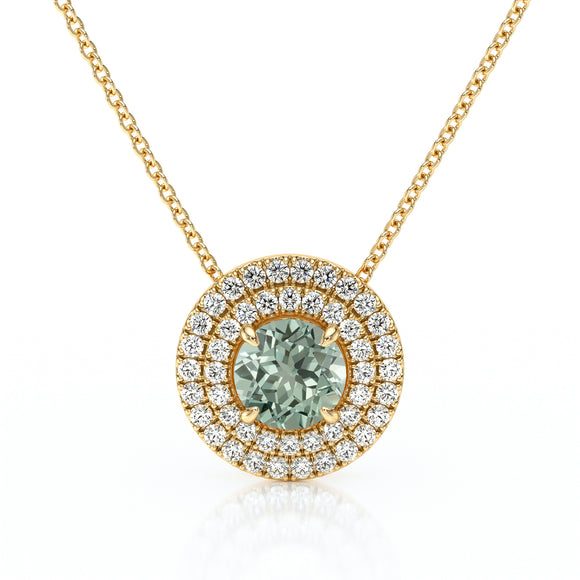 Collier entourage saphir vert diamant Coup de Foudre - 6