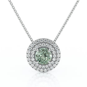 Collier entourage saphir vert diamant Coup de Foudre - 6